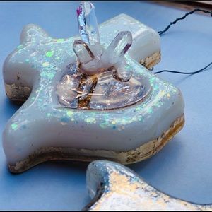 Texas heart geode ornaments